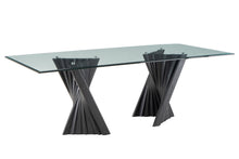 Load image into Gallery viewer, Modrest Corbin Mid-Century Black Ash &amp; Glass Dining Table
