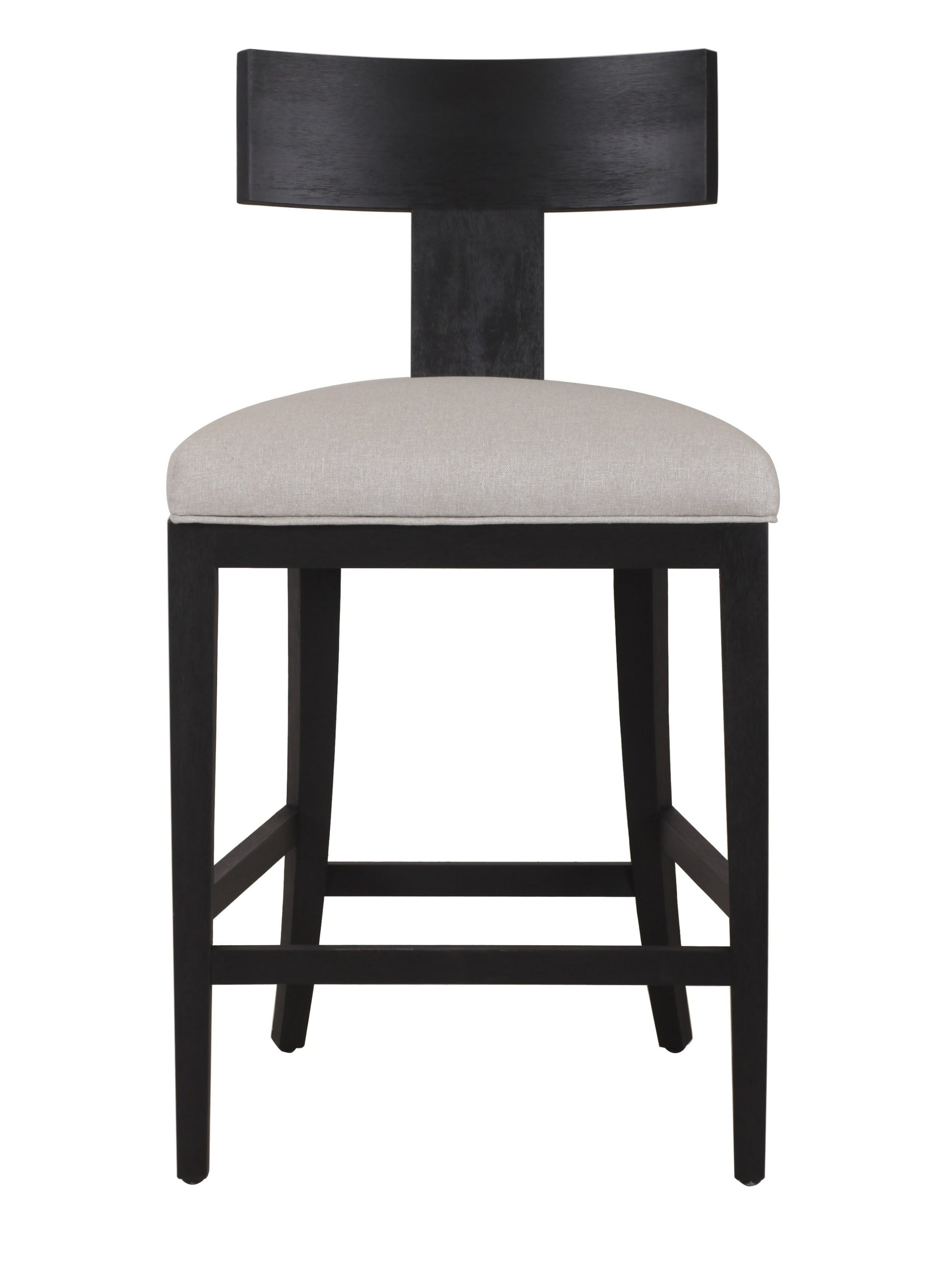 Modrest Fabien - Mid-Century Modern Beige Linen + Black Walnut Counter Chair