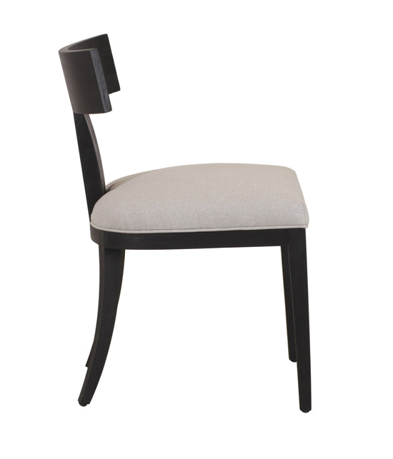 Modrest Fabien - Mid-Century Modern Beige Linen + Black Walnut Dining Chair (Set of 2)