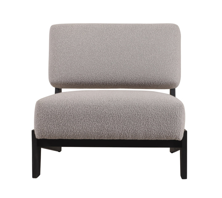 Modrest Tucker - Mid-Century Modern Light Grey Fabric + Black Walnut Accent Chair