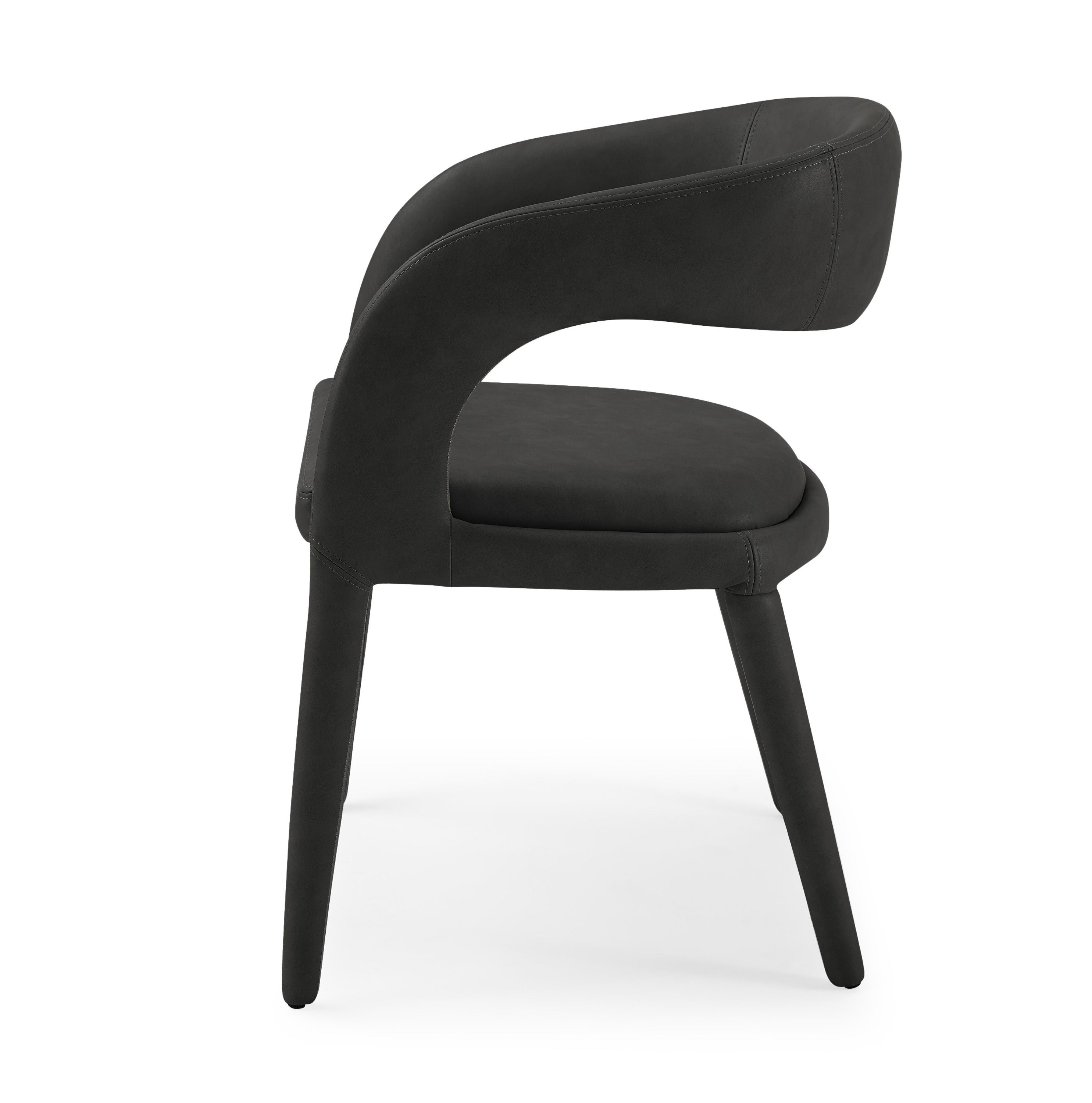 Modrest Faerron - Modern Black Leatherette Dining Chair