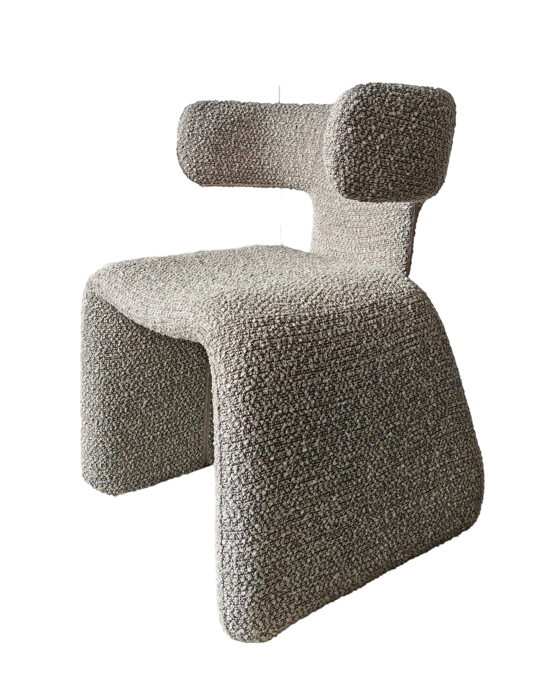 Modrest Bergman - Modern Light Grey Fabric Dining Chair