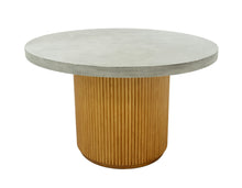 Load image into Gallery viewer, Modrest Duncan - Modern Faux Concrete + Walnut Round Dining Table
