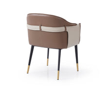 Load image into Gallery viewer, Modrest Calder - Modern Brown &amp; Beige Vegan Leather Dining Chair
