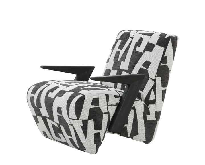Modrest Leana - Modern Black & White Fabric Accent Chair