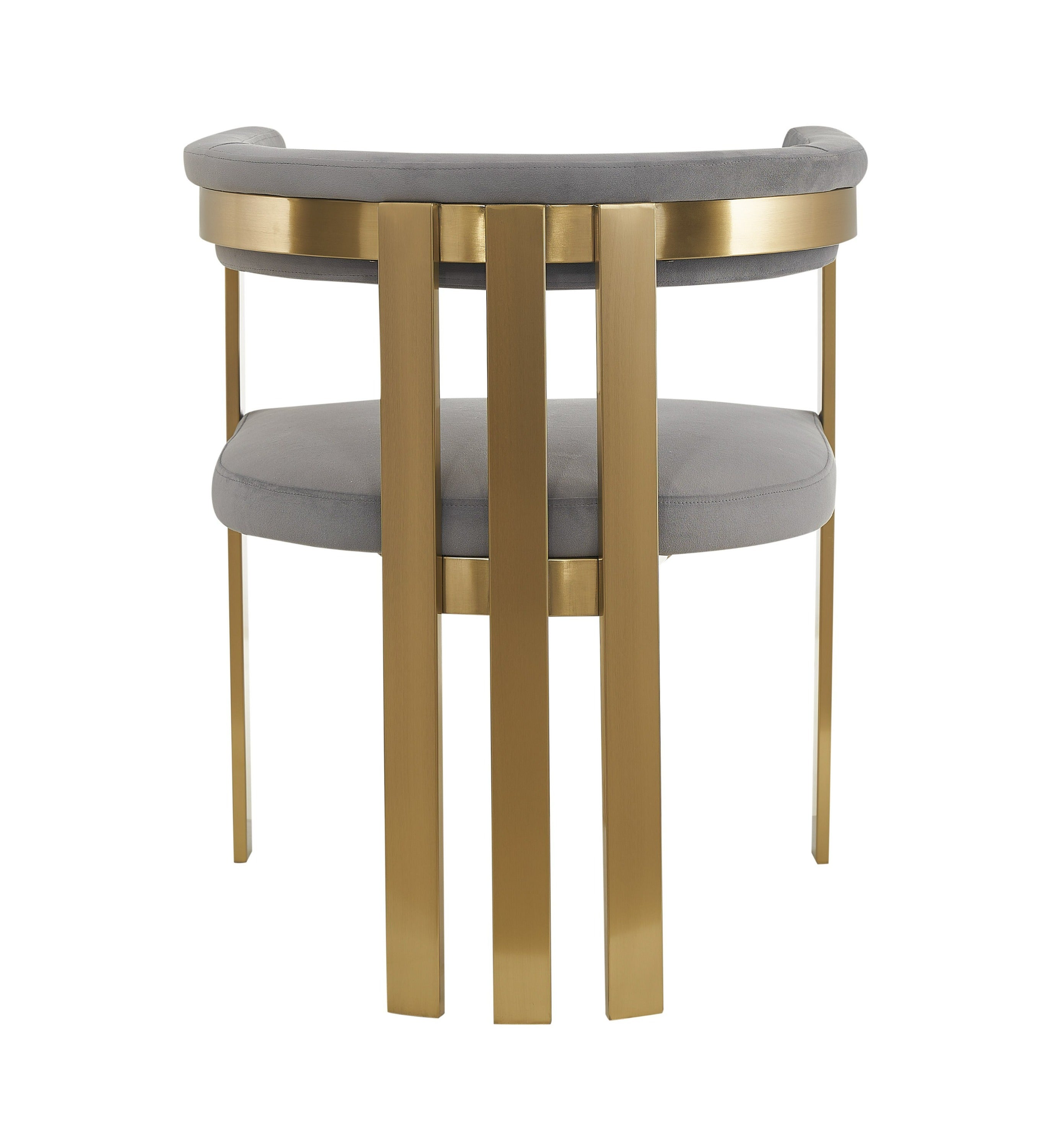 Modrest Pontiac - Modern Grey Velvet + Champagne Gold Dining Chair