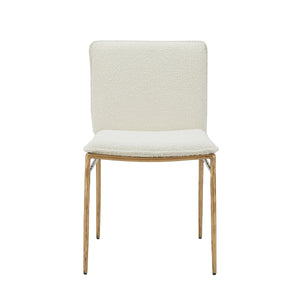 Modrest Atlanta - Modern Off-White Fabric & Brass Dining Chair