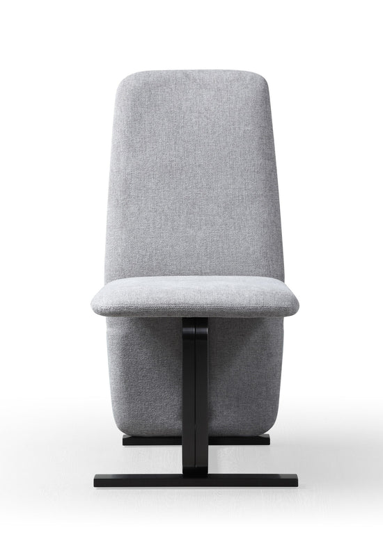 Modrest Tasha - Modern Grey Linen + Brushed Gunmetal Dining Chair (Set of 2)