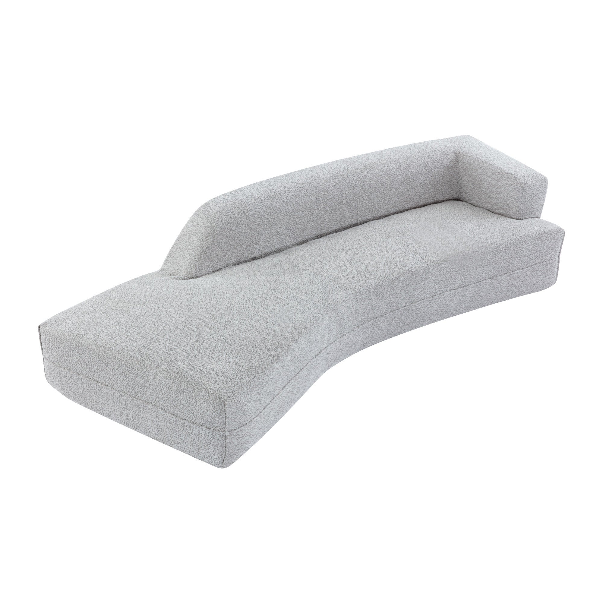 Walker Edison | Boucle Curved Chaise Lounge Modern 109" Sofa