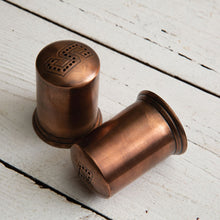 Load image into Gallery viewer, Copper Finish Salt and Pepper Shakers
