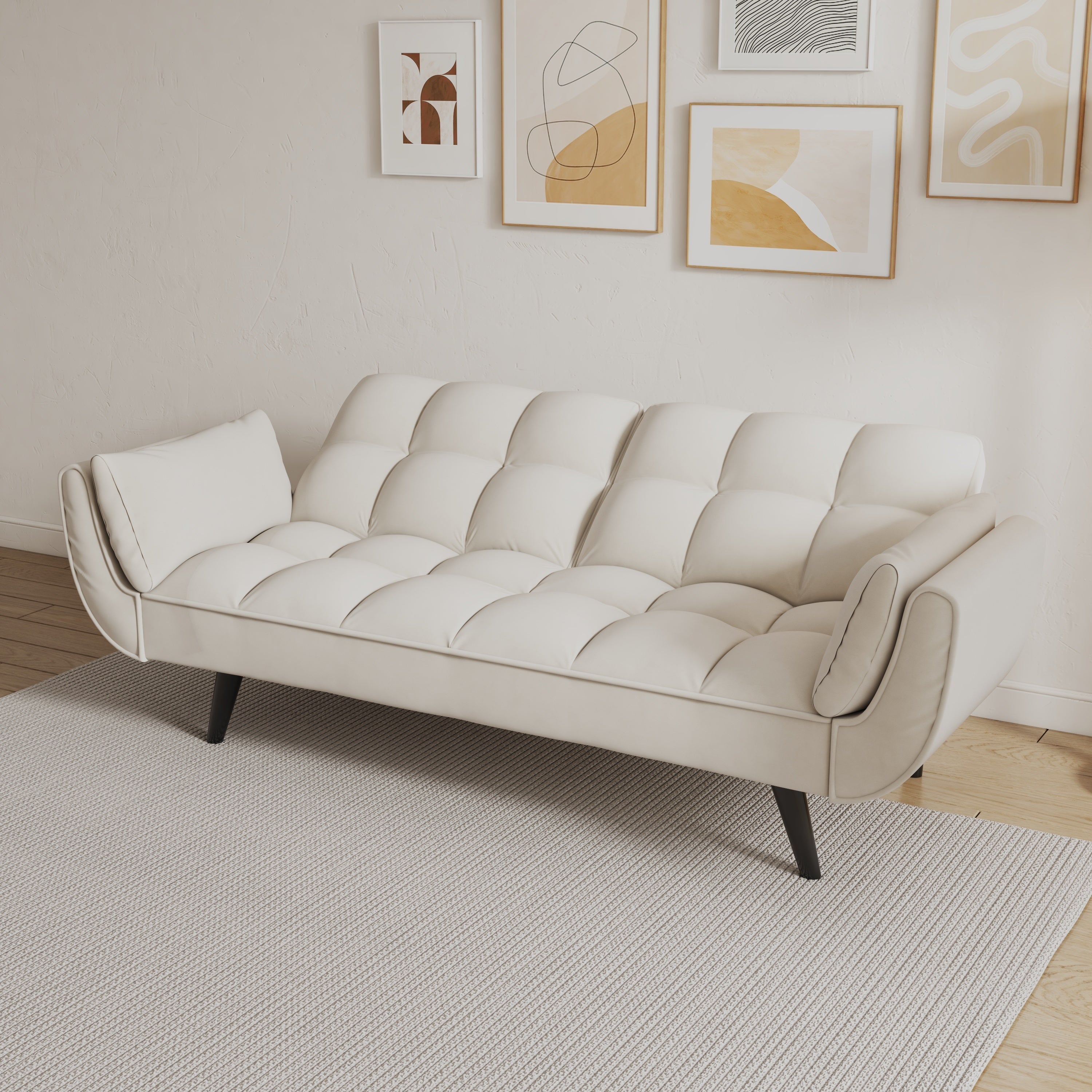 Walker Edison | Velvet Loveseat Convertible Sofa Bed