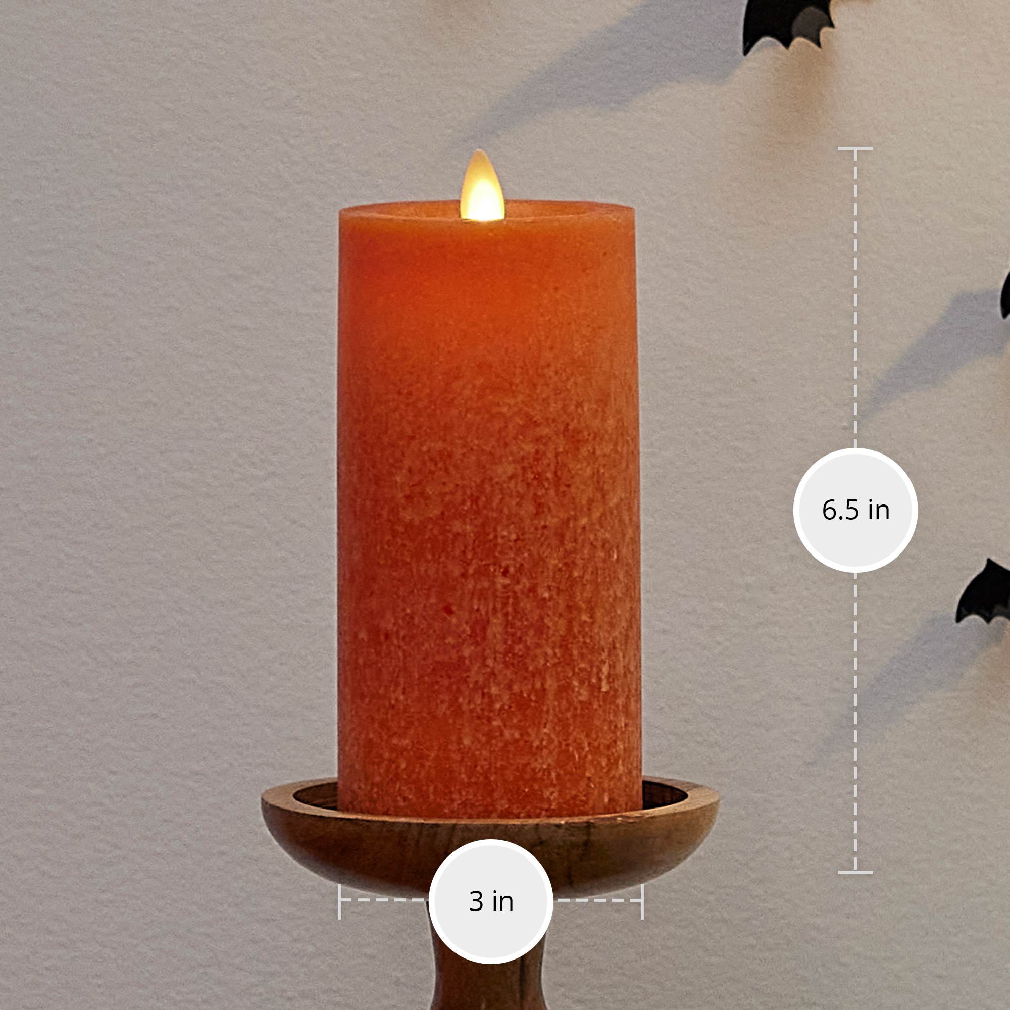 Harvest Pumpkin Seaglass Flameless Candle Pillar