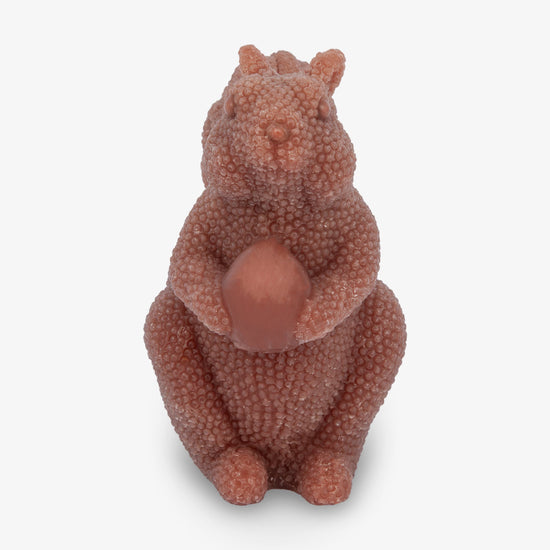 Studded Chestnut Brown Flameless Candle Squirrel