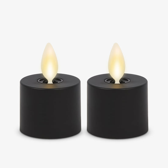 Black Flameless Candle Tealights - Set of 2