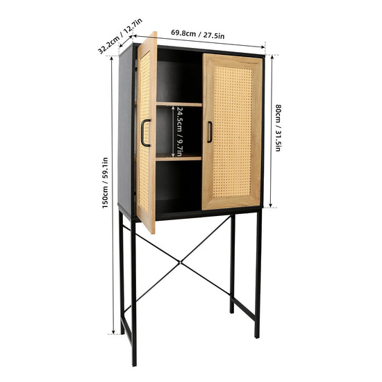 Walker Edison | High Rattan Cabinet