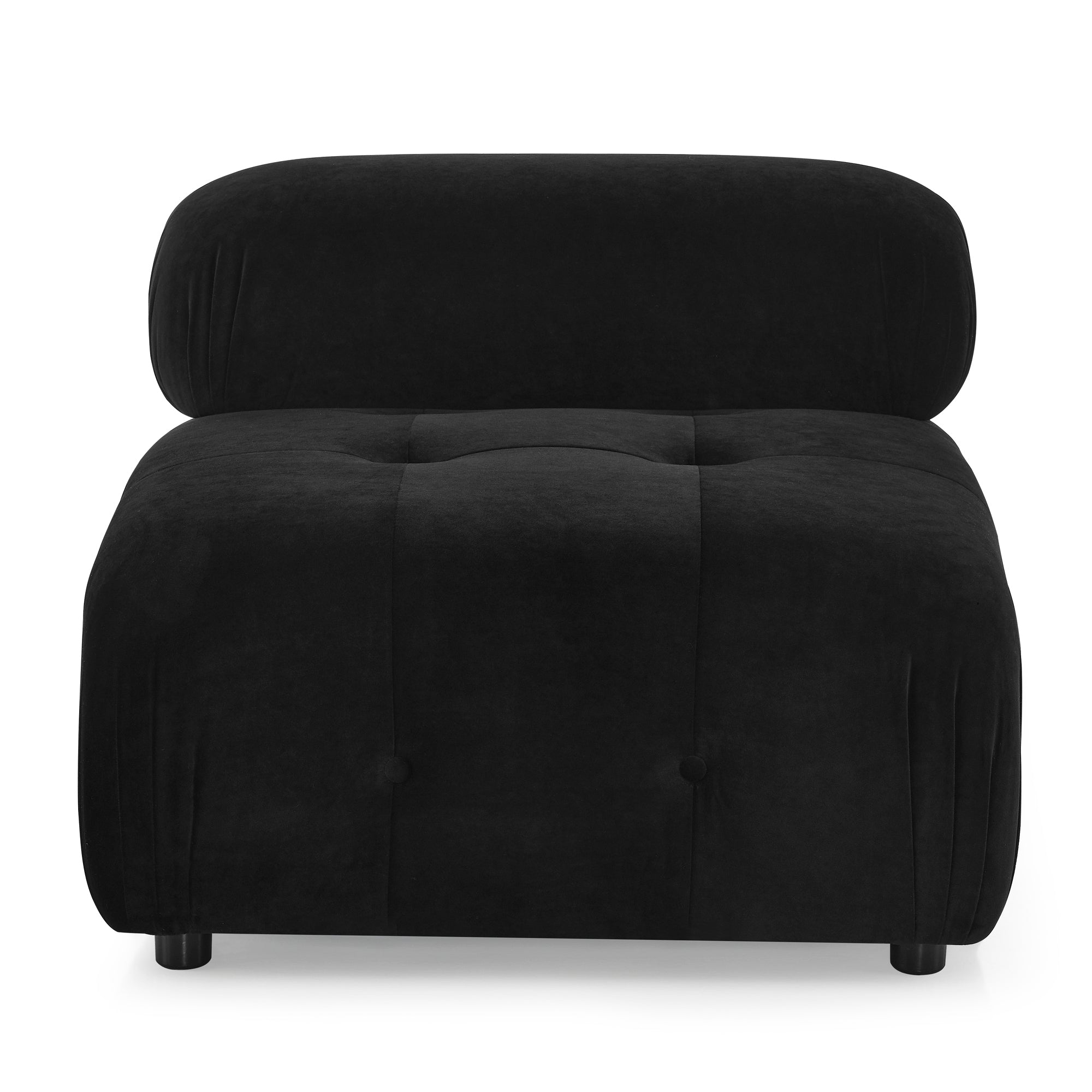 Walker Edison - Modular Sectional Sofa, Button Tufted Designed and DIY Combination, L Shaped Couch with Reversible Ottoman, Black Velvet