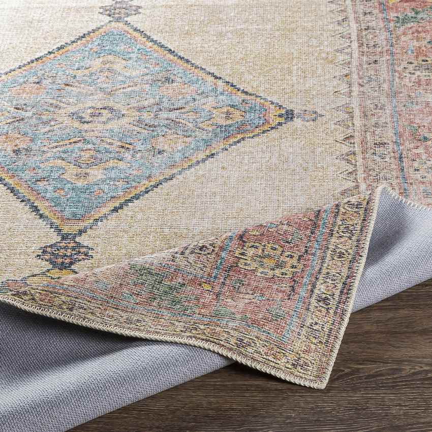 Lagedijk Traditional Washable Rug, Khaki