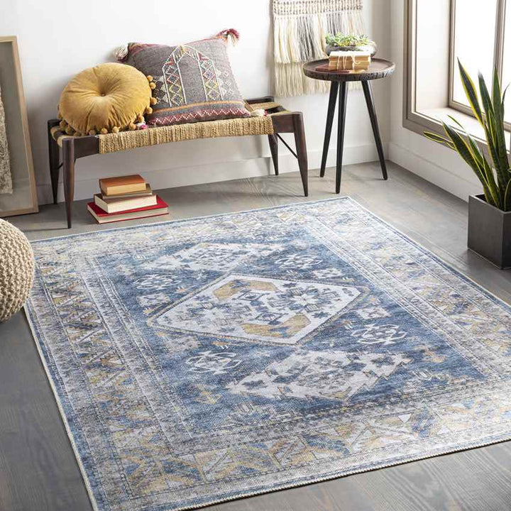 Langedijk Traditional Washable Rug, Khaki