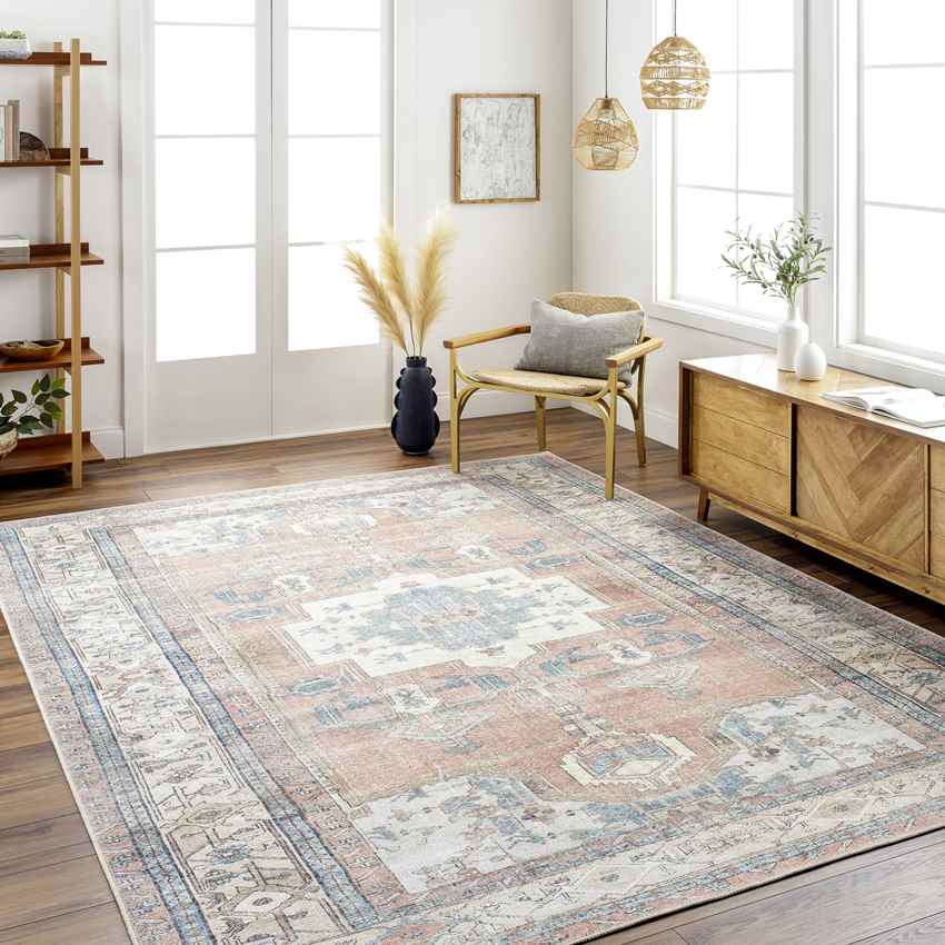 Leekerweg Traditional Washable Rug, Charcoal