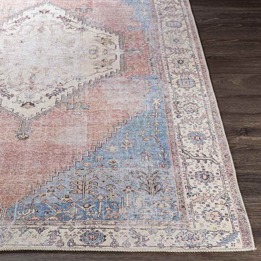 Leihoek Traditional Washable Rug, Charcoal