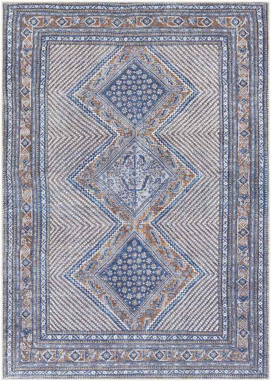 Limmen Traditional Washable Rug, Navy