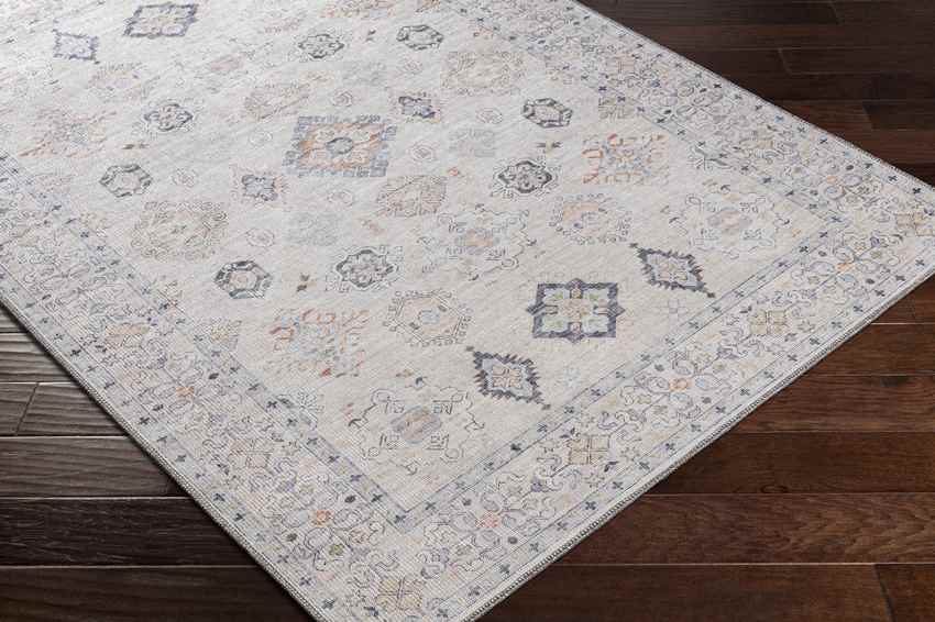 North Utica Traditional Washable Rug, Beige