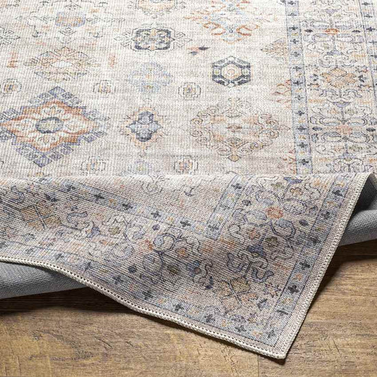 North Utica Traditional Washable Rug, Beige