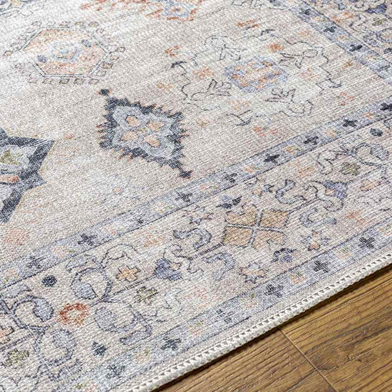 North Utica Traditional Washable Rug, Beige