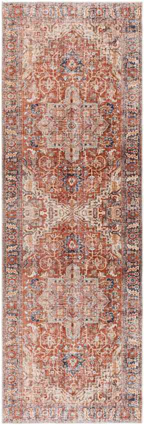 Vernon Hills Traditional Washable Rug, Burnt Orange