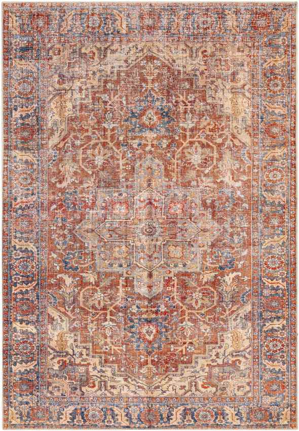 Vernon Hills Traditional Washable Rug, Burnt Orange