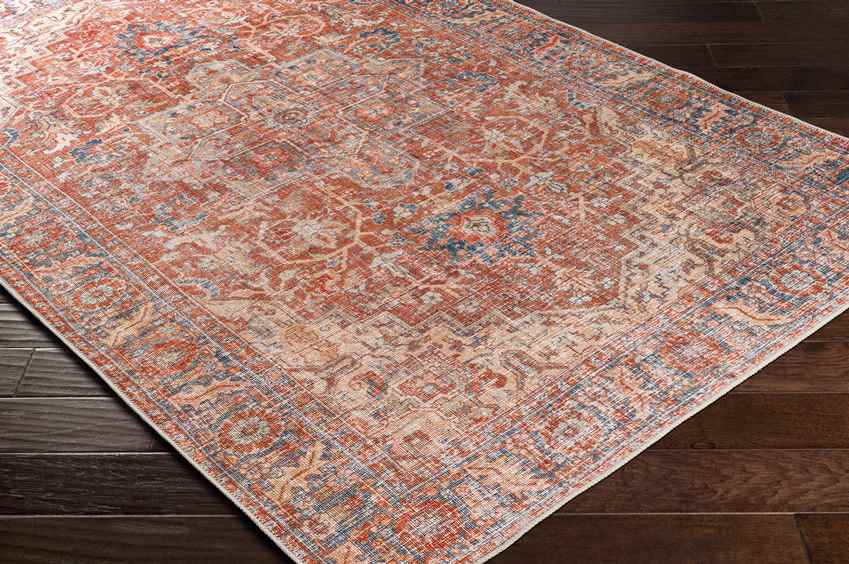 Vernon Hills Traditional Washable Rug, Burnt Orange