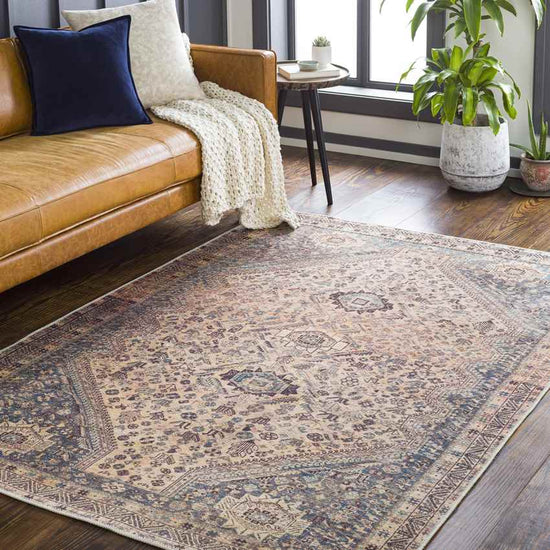 Villa Grove Traditional Washable Rug, Tan