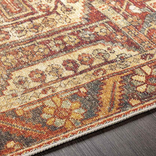 West Chicago Traditional Washable Rug, Brick