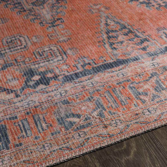 Mackey Traditional Washable Rug, Burnt Orange