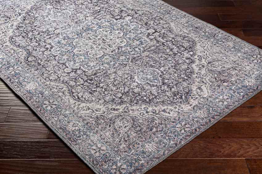 Macy Traditional Washable Rug, Purple/Taupe