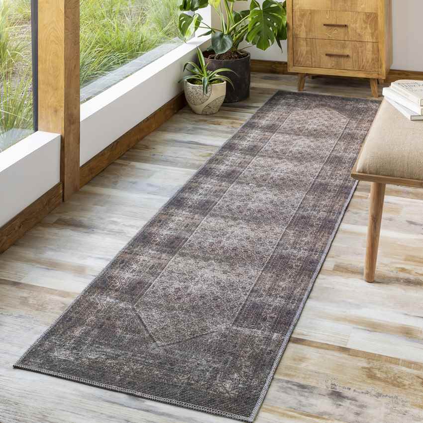 Hayri Traditional Washable Rug, Dark Red