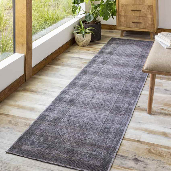 Hayri Traditional Washable Rug, Medium Gray