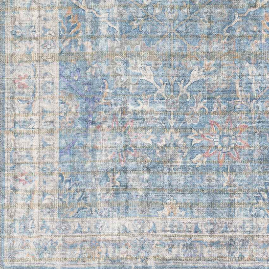 Markleville Traditional Washable Rug, Pale Blue