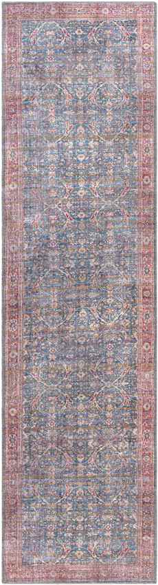 Royal Center Traditional Washable Rug, Denim