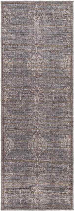 St John Traditional Washable Rug, Brown