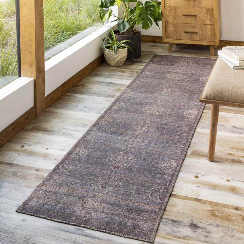 St John Traditional Washable Rug, Brown