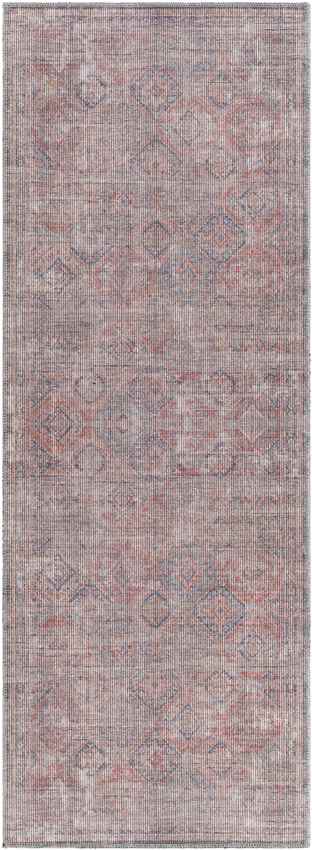 Merrillville Traditional Washable Rug, Brick Red