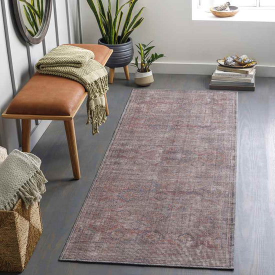 Merrillville Traditional Washable Rug, Brick Red