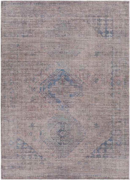 Michiana Shores Traditional Washable Rug, Pale Blue