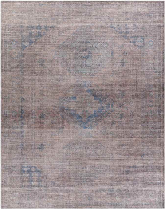 Michiana Shores Traditional Washable Rug, Pale Blue