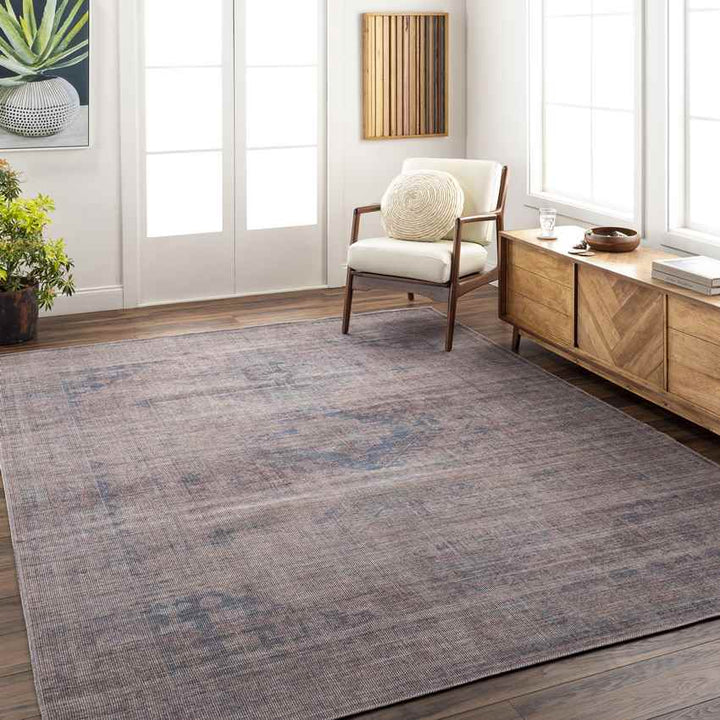 Michiana Shores Traditional Washable Rug, Pale Blue