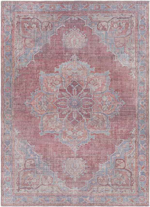 Middlebury Traditional Washable Rug, Pale Red