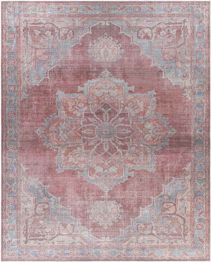 Middlebury Traditional Washable Rug, Pale Red