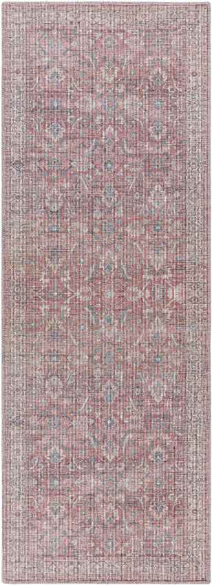 Milltown Traditional Washable Rug, Red