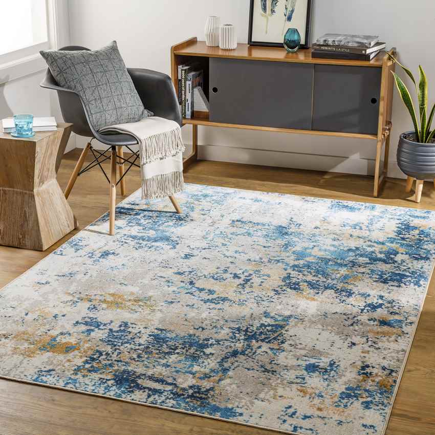 Ulen Modern Washable Rug, Teal